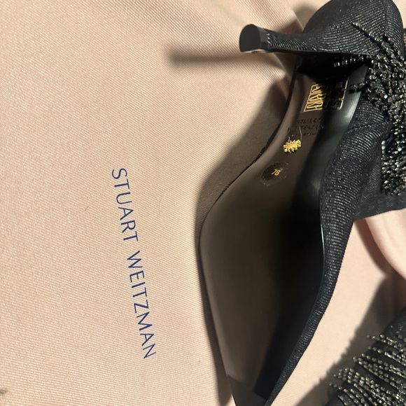 STUART WEITZMAN
Crystal Fringe Denim Stiletto Boots - Picture 3 of 3